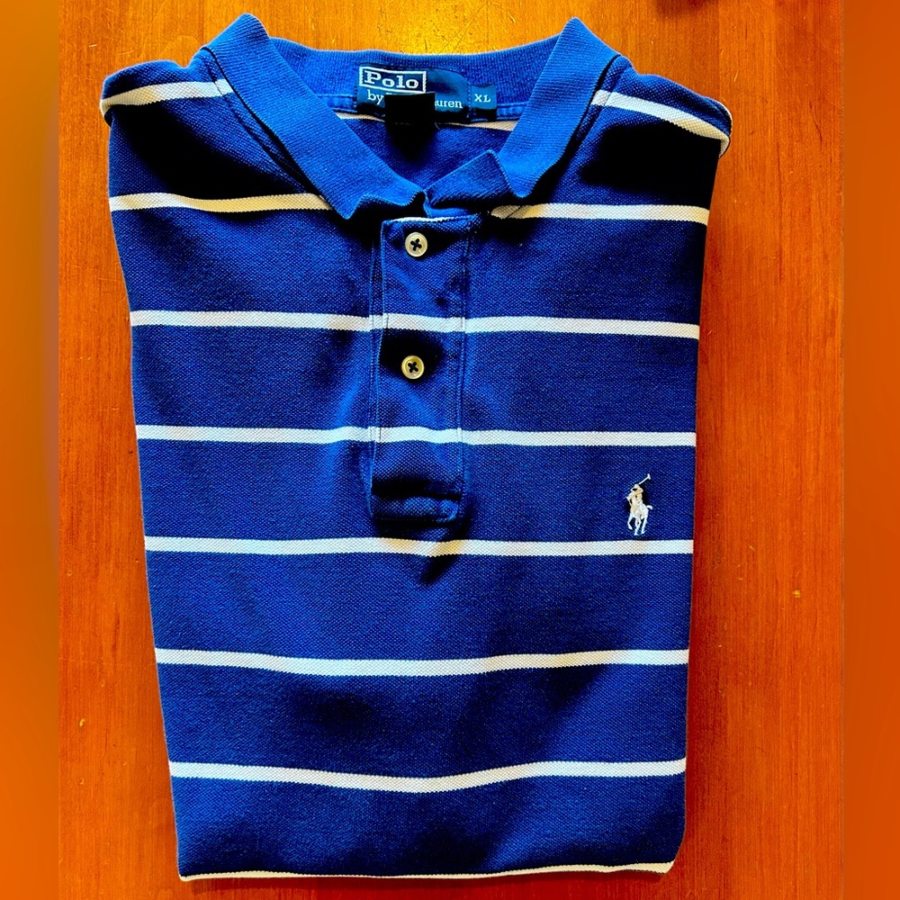 Polo Shirt | Polo by Ralph Lauren | XL | Navy and White Stripes